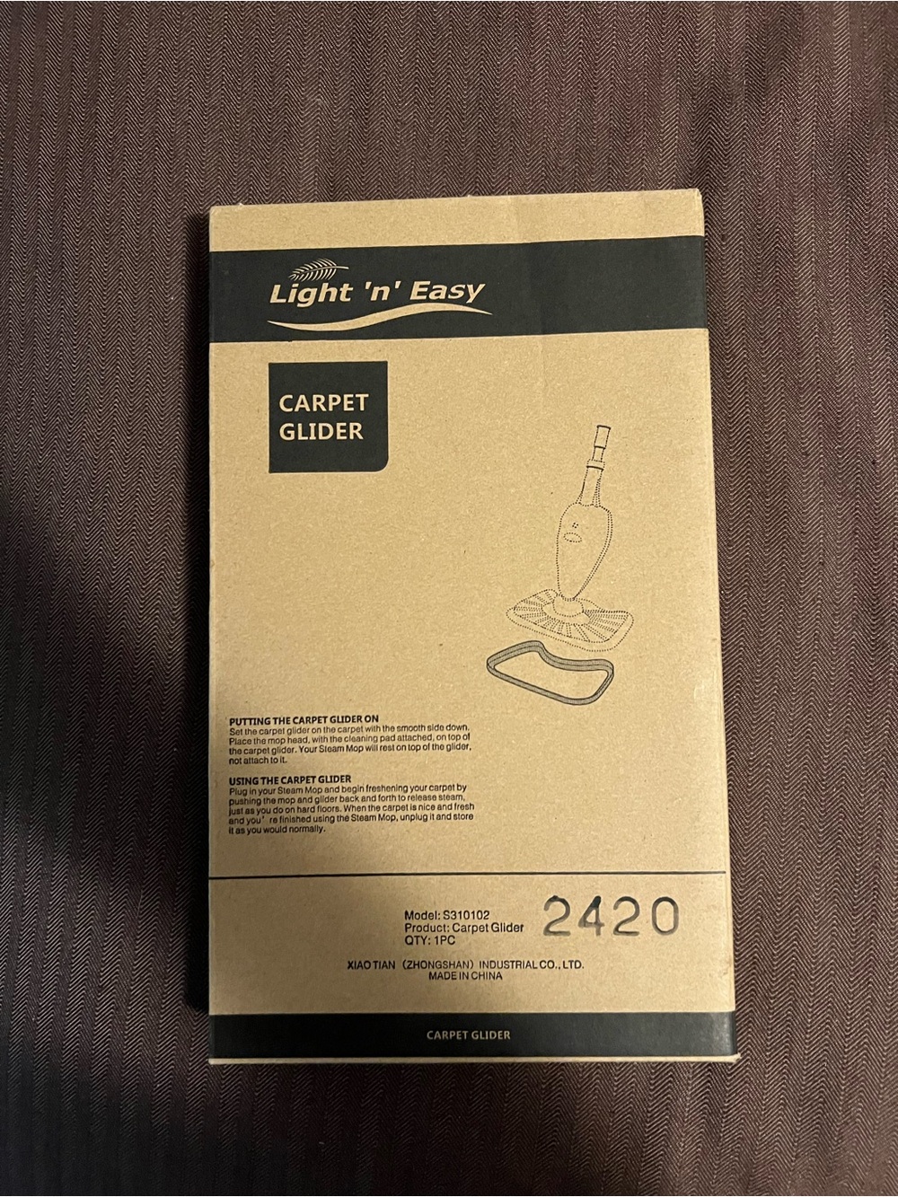 Light n Easy Carpet Glider attachment model S310102